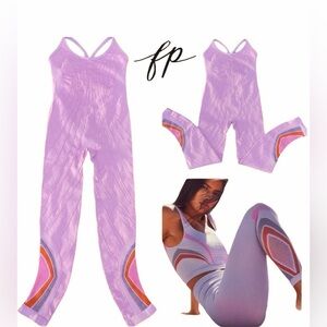 Free People Movement Essence Onesie Jumpsuit Purple Pink Size XS/S